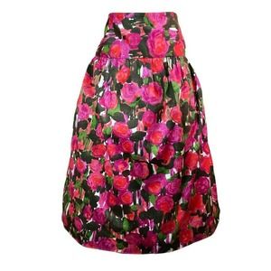 Floral A-Line Skirt Plus Size Skirt Drop Waist NWOT Retro Pin Up Style